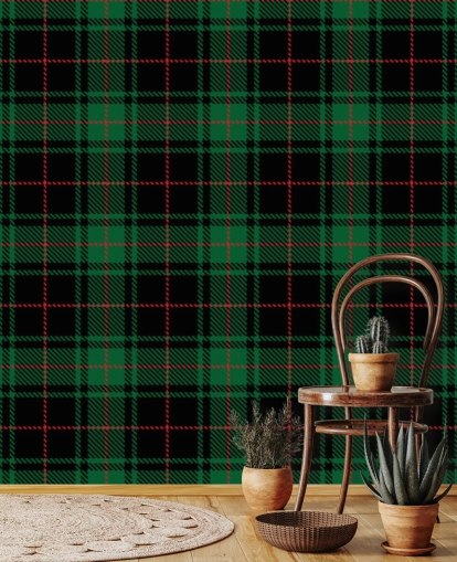 green and red tartan wallpaper