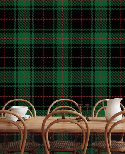 grüne und rote Tartan-Tapete