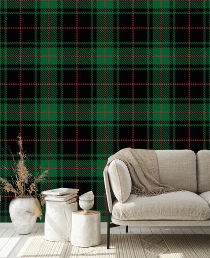 groen en rood tartan behang groen en rood tartan behang