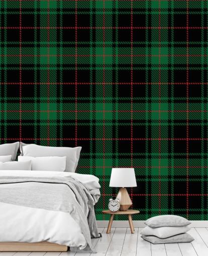 green and red tartan wallpaper