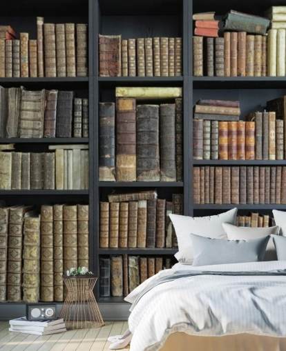 libros vintage en estantes fondo de pantalla