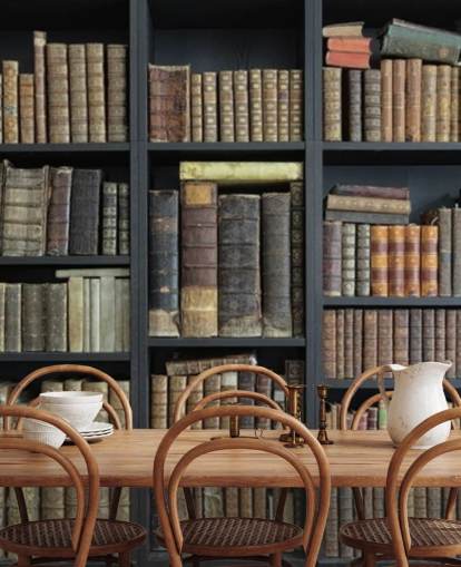 libros vintage en estantes fondo de pantalla