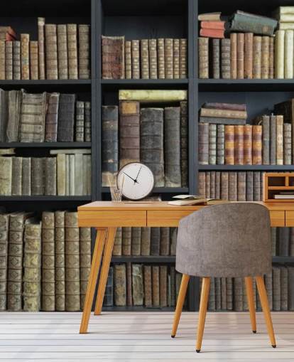 libros vintage en estantes fondo de pantalla