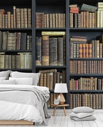 libros vintage en estantes fondo de pantalla