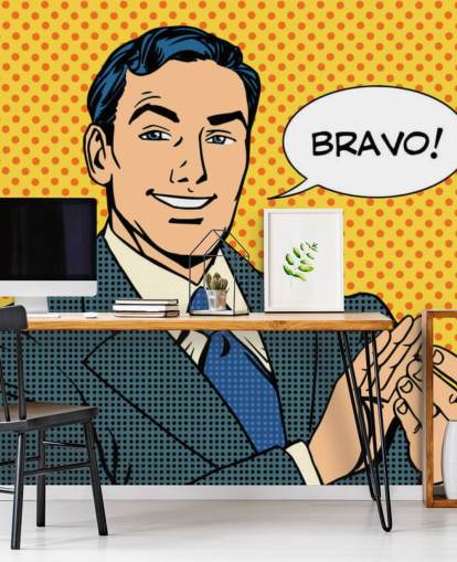 retro business mand klappe hænder og siger bravo tapet retro business mand klappe hænder og siger bravo tapet