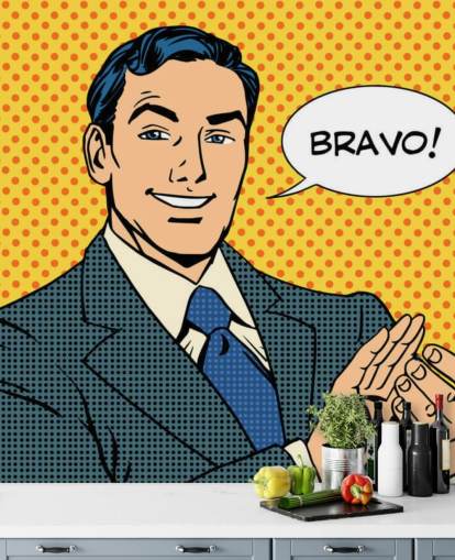 homme d'affaires rétro applaudissant des mains et disant bravo fond d'écran homme d'affaires rétro applaudissant des mains et disant bravo fond d'écran