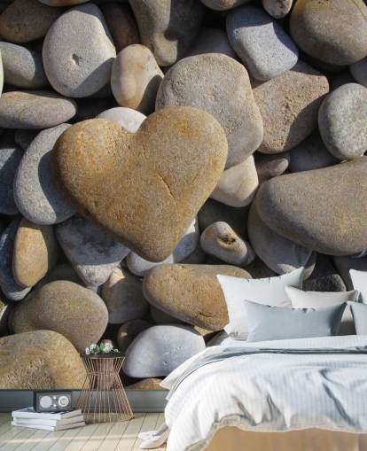 Kiesel-Herz Strand-Tapete Kiesel-Herz Strand-Tapete