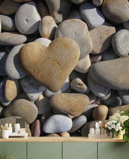 Pebble Heart Beach Wallpaper