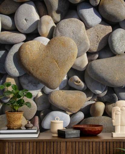 Pebble Heart Beach Wallpaper