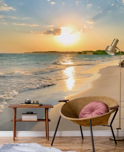 Tranquil Beach Sunset Wallpaper Mural Tranquil Beach Sunset Wallpaper Mural