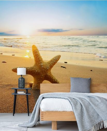 Star Fish on Beach Wall Mural