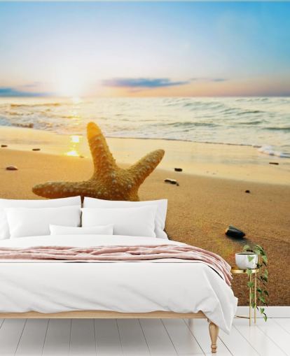 Star Fish on Beach Wall Mural