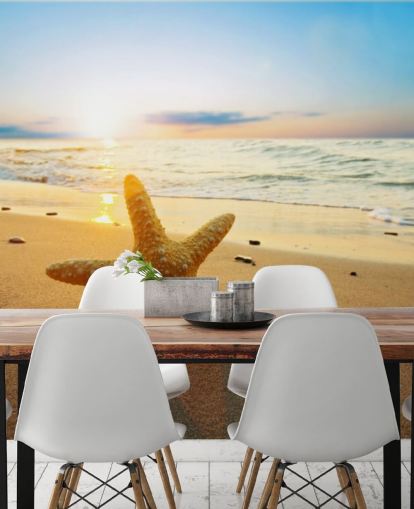 Star Fish on Beach Wall Mural Star Fish on Beach Wall Mural