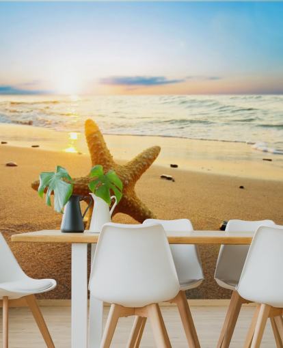 Star Fish on Beach Wall Mural
