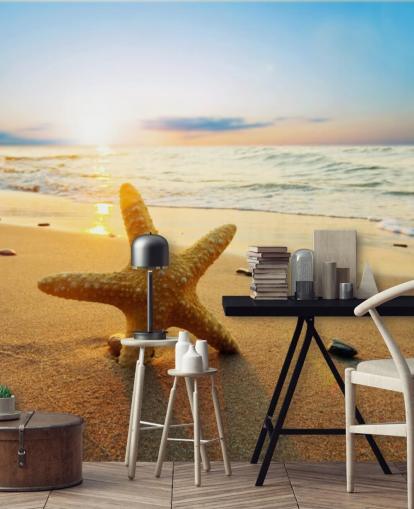 Star Fish on Beach Wall Mural