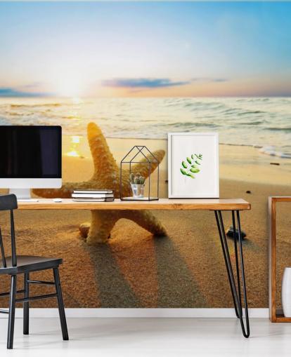 Star Fish on Beach Wall Mural