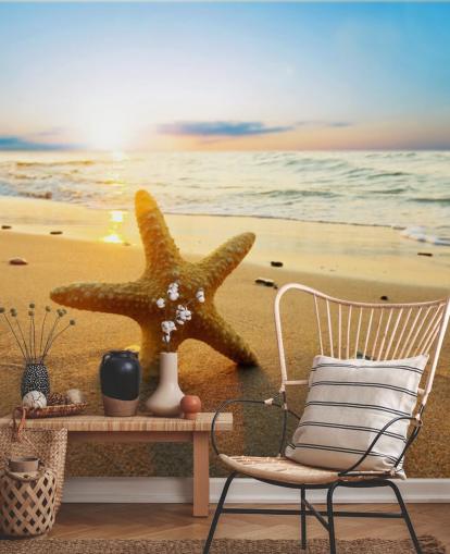 Star Fish on Beach Wall Mural
