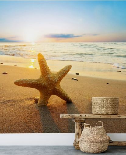 Star Fish on Beach Wall Mural