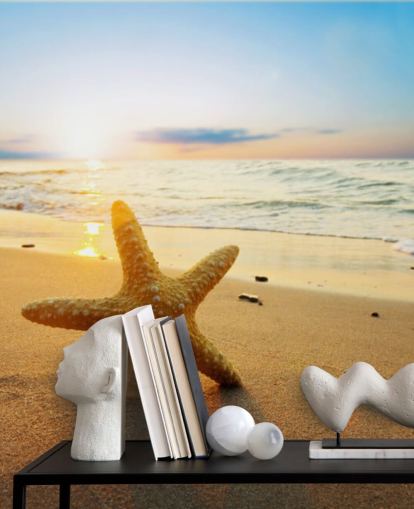 Star Fish on Beach Wall Mural Star Fish on Beach Wall Mural