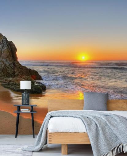 Rocky Sunset Beach Wallpaper