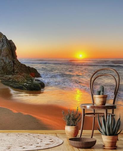 Rocky Sunset Beach Wallpaper