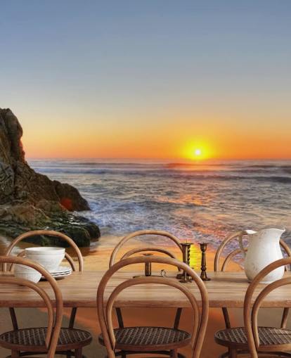 Rocky Sunset Beach Wallpaper