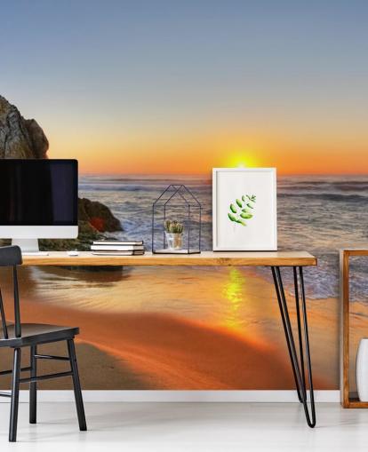 Rocky Sunset Beach Wallpaper