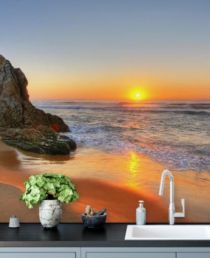 Fondo de pantalla Rocky Sunset Beach