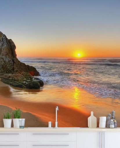 Papier peint Rocky Sunset Beach