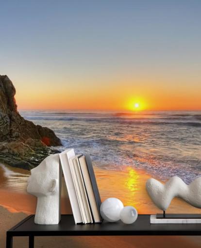 Rocky Sunset Beach Wallpaper