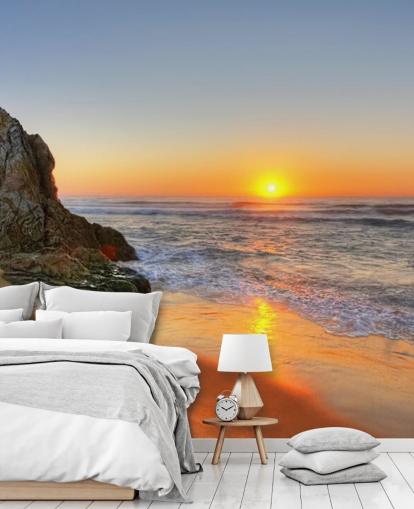 Rocky Sunset Beach Wallpaper