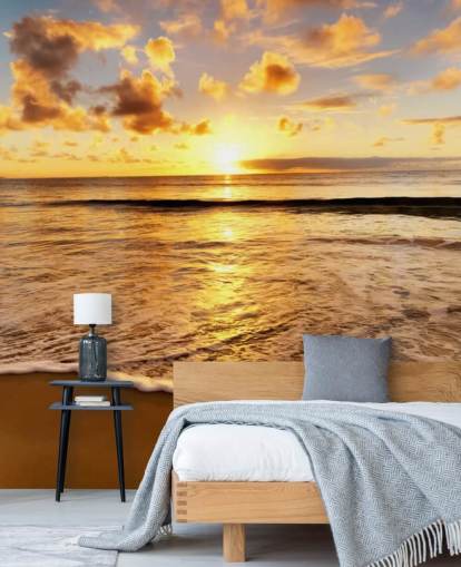 strand tapeter väggmålning som heter Beach Sunset för kontor, lounger och sovrum