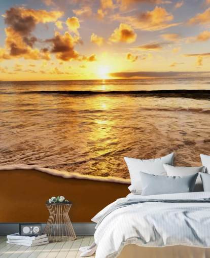rantatapetti seinämaalaus nimeltä Beach Sunset toimistoihin, oleskelutiloihin ja makuuhuoneisiin rantatapetti seinämaalaus nimeltä Beach Sunset toimistoihin, oleskelutiloihin ja makuuhuoneisiin