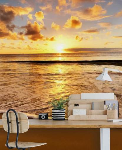 Strandtapete namens Beach Sunset für Büros, Lounges und Schlafzimmer