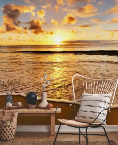 beach wallpaper mural called Beach Sunset for offices, lounges and bedrooms