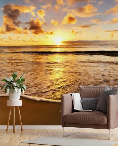 rantatapetti seinämaalaus nimeltä Beach Sunset toimistoihin, oleskelutiloihin ja makuuhuoneisiin rantatapetti seinämaalaus nimeltä Beach Sunset toimistoihin, oleskelutiloihin ja makuuhuoneisiin