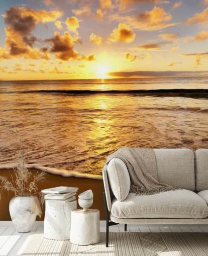 strand tapet vægmaleri kaldet Beach Sunset til kontorer, lounger og soveværelser strand tapet vægmaleri kaldet Beach Sunset til kontorer, lounger og soveværelser
