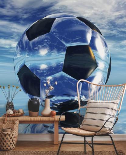 papier peint mural bleu de football pour enfants appelé Aqua Football pour chambres d'enfants et salles de jeux papier peint mural bleu de football pour enfants appelé Aqua Football pour chambres d'enfants et salles de jeux