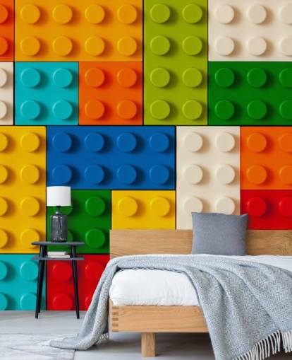 Colourful Toy Bricks Wallpaper