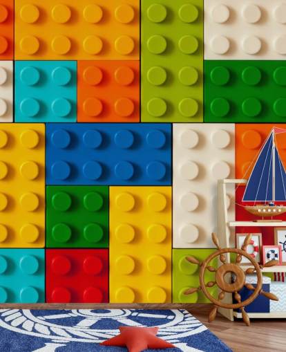 Colourful Toy Bricks Wallpaper