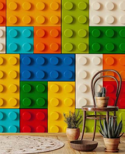 Colourful Toy Bricks Wallpaper