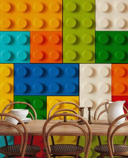 Colourful Toy Bricks Wallpaper