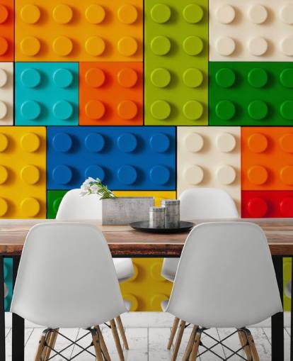 Colourful Toy Bricks Wallpaper