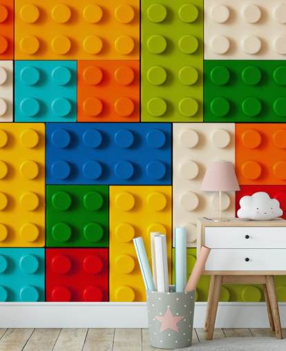 Buntes Spielzeug Bricks Tapete
