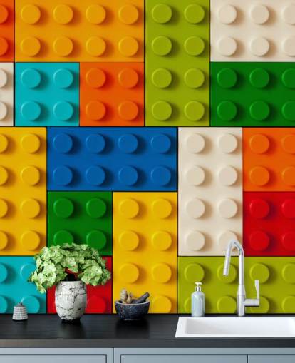 Papel pintado ladrillos de juguete de colores Papel pintado ladrillos de juguete de colores