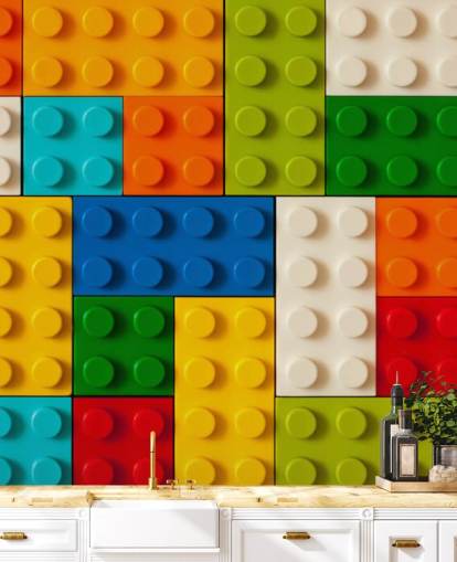 Buntes Spielzeug Bricks Tapete