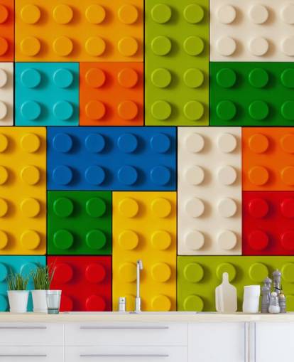 Colourful Toy Bricks Wallpaper