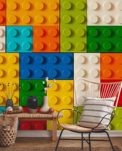 Colourful Toy Bricks Wallpaper