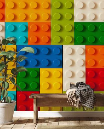 Colourful Toy Bricks Wallpaper