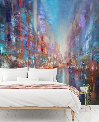 colourful abstract art of a city wallpaper colourful abstract art of a city wallpaper